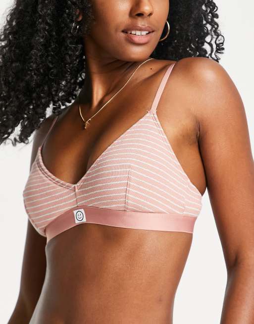 Gilly Hicks - Brassière marrone a righe con scollo a V