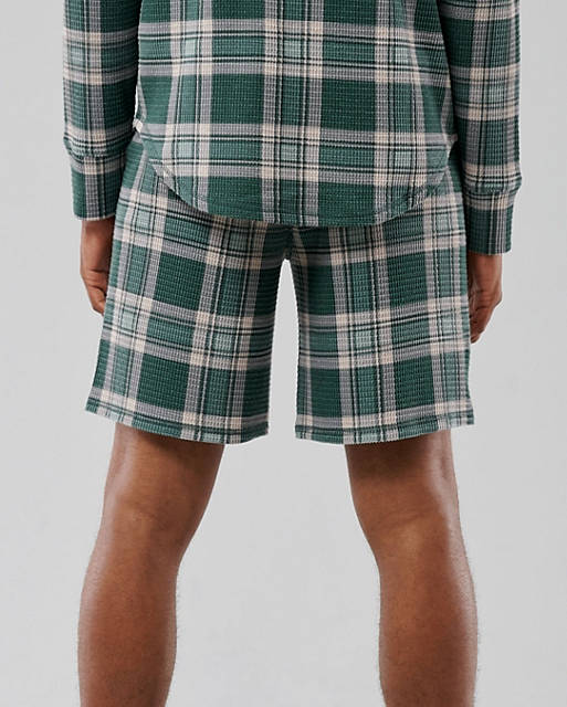 Shorts Gilly Hicks check waffle lounge shorts in green 