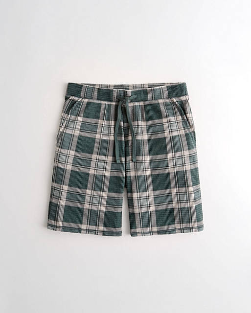 Shorts Gilly Hicks check waffle lounge shorts in green 