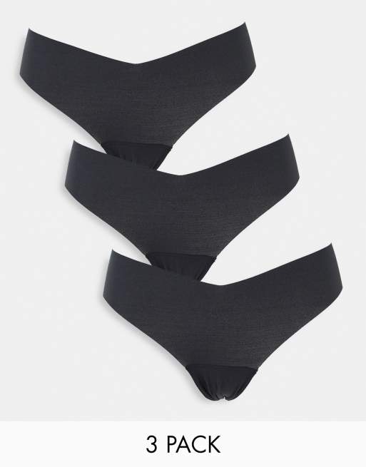 Gilly Hicks - Cheeky - Set van 3 onzichtbare slips in zwart