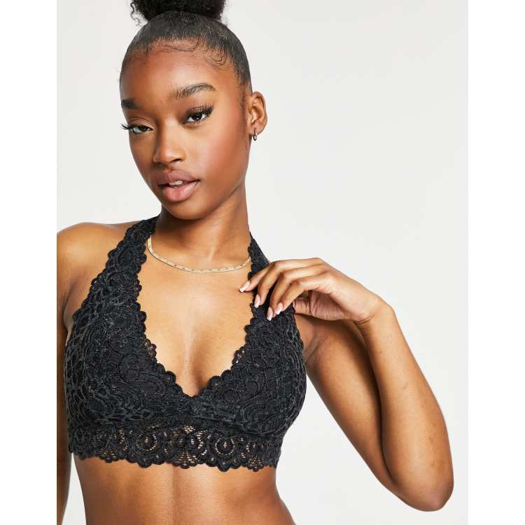 Gilly Hicks lace halter bralette in black