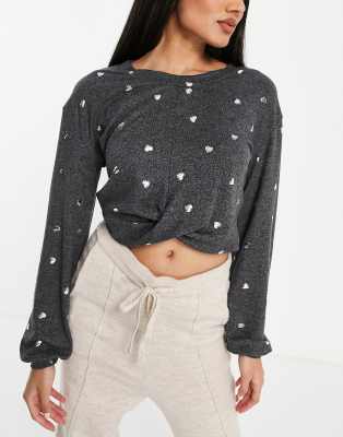 Gilly Hicks co-ord pyjama top in heart print - ASOS Price Checker