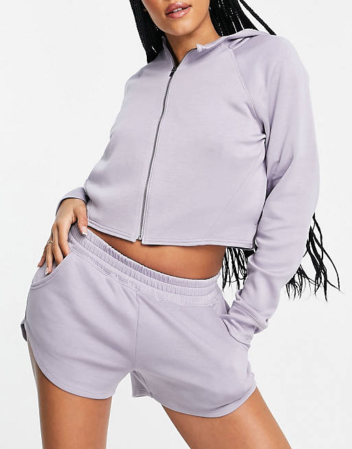 Gilly Hicks co-ord shorts in lilac grey
