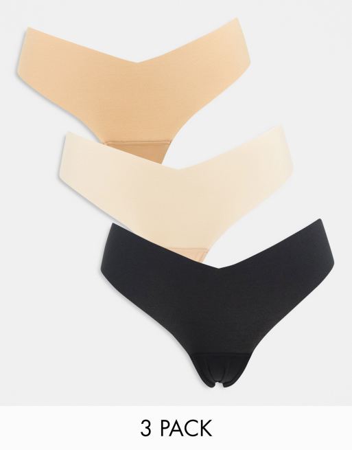 Gilly Hicks - Confezione da 3 perizomi invisibili multicolore