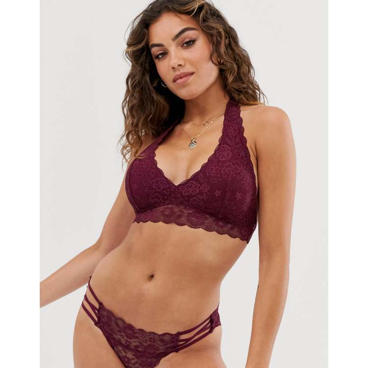 BURGUNDY DAHLIA - Strappy Bralette – blackthornla