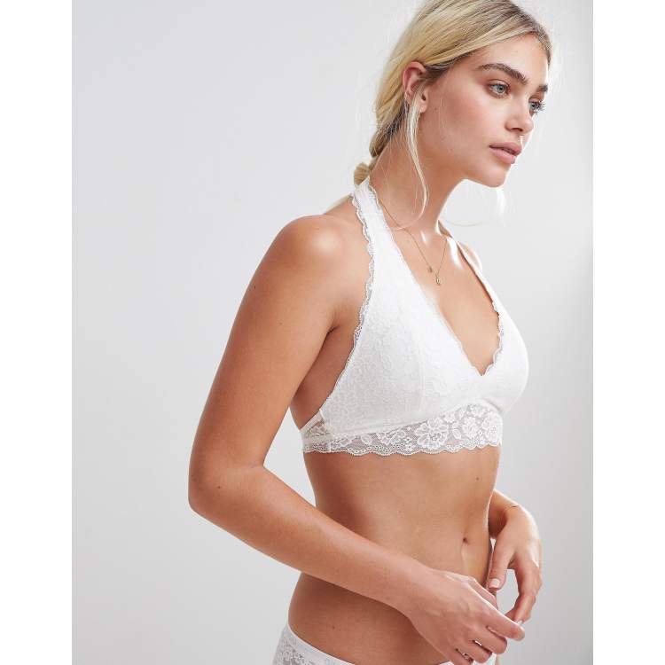 Lace Halter Bralette With Removable Pads from Hollister on 21 Buttons