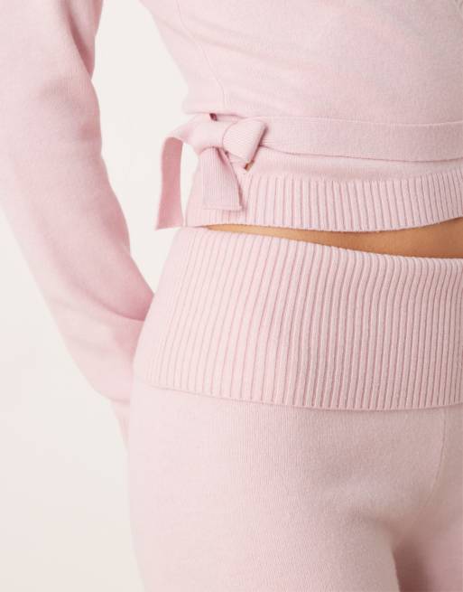 Gilly Hicks cosy knit  multi-way wrap sweater co-ord in pink, 2 of 4