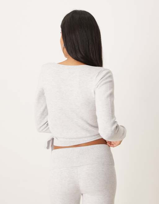 Gilly Hicks cozy knit multi-way wrap sweater set in gray, 2 of 4