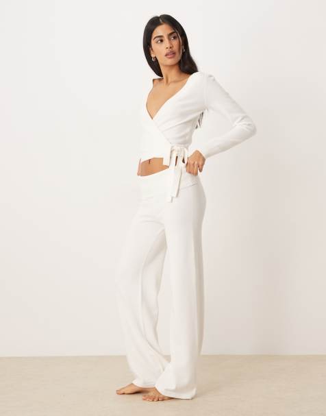 Gilly Hicks cozy knit multi-way wrap sweater set in white - view 1