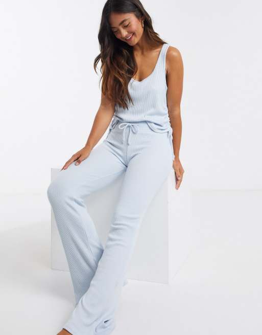 Cozy Ribbed Flare Lounge Pant