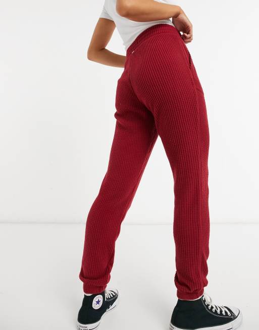 Gilly Hicks cozy waffle jogger in red