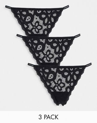 Gilly Hicks crochet lace string thong 3 pack in multi