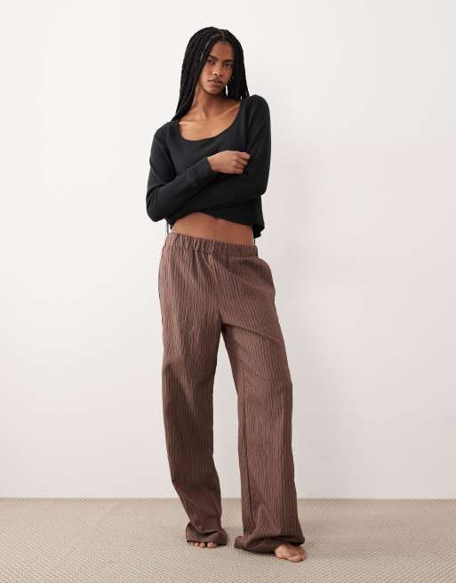 Gilly Hicks - Crop top met wafelstructuur en lange mouwen in zwart, 2 van 4