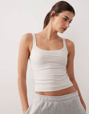 Gilly Hicks - Débardeur avec décolleté en caur et soutien-gorge intégré - Crème-Blanc L