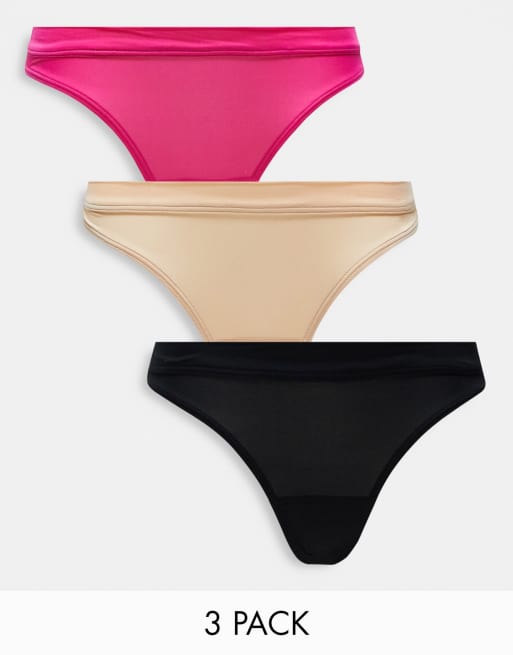 Gilly Hicks – Flerfärgade korta stringtrosor, 3-pack