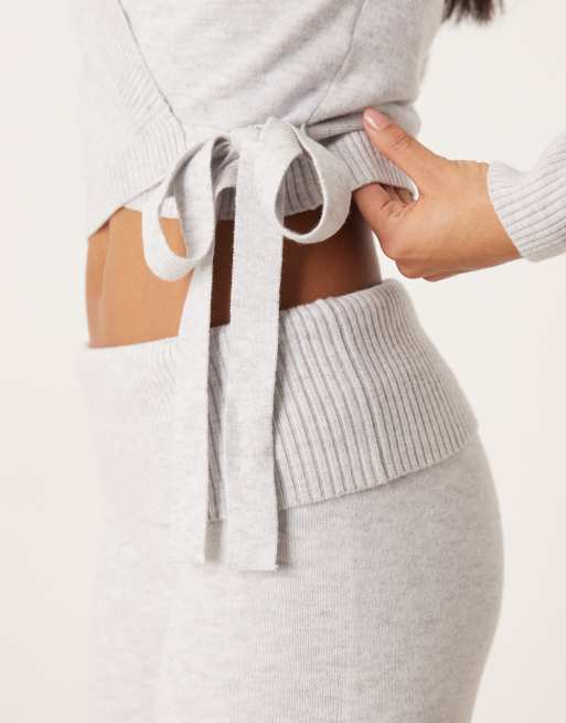 Gilly Hicks – Gemütliche Hose in Grau mit niedrigem Bund und geradem Schnitt, Kombiteil, 5 von 5