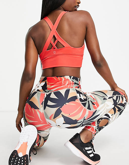 Gilly Hicks Go co-ord square neck sports bra in red