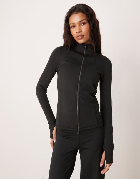 Gilly Hicks high neck snatched waist jacket co-ord in black