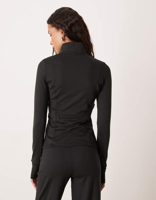 Gilly Hicks high neck snatched waist jacket co-ord in black, 3 of 4