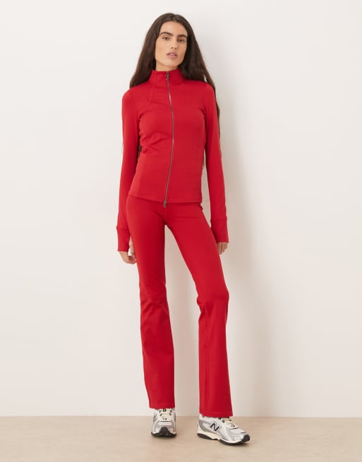 Gilly Hicks high neck snatched waist jacket in red - part of a set, 3 of 4