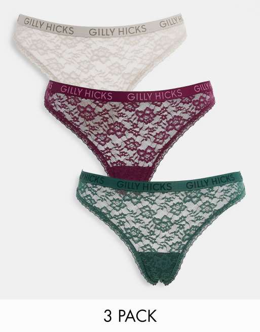 Gilly Hicks - Kanten string met logo in multi 