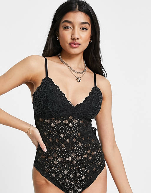 Gilly Hicks lace bodysuit in black