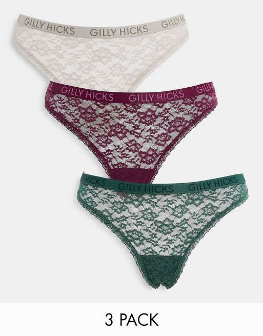 Gilly Hicks holiday print underwear 3 pack in multi