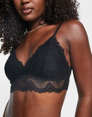 Gilly Hicks lace mesh triangle bra in black