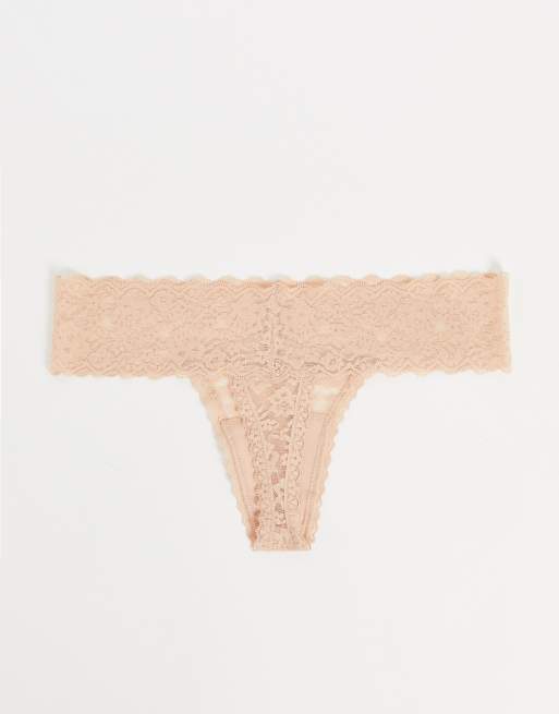 Gilly Hicks lace thong 3 pack in beige ASOS