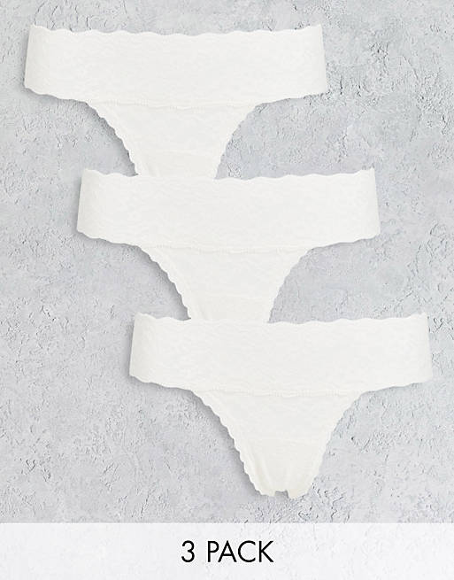 Gilly Hicks lace thong 3-pack in white