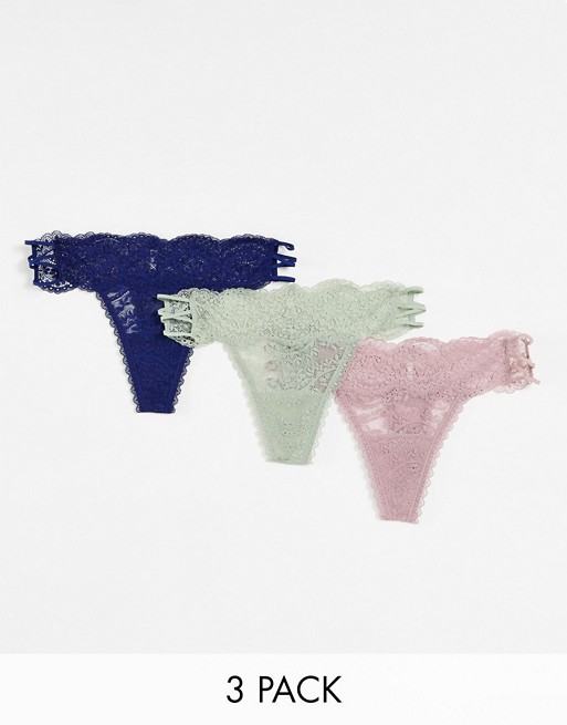 Gilly Hicks lace thong in multicolour