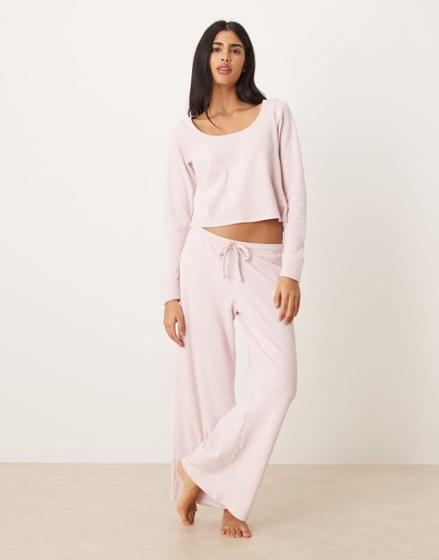 Gilly Hicks low rise baggy waffle sweatpants in pink - part of a