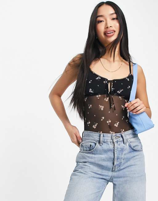 Black Lace Bodysuit Gilly Hicks by Hollister XS 