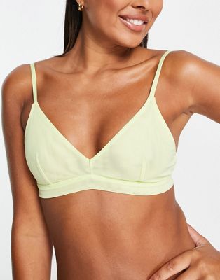 Gilly Hicks lace racerback triangle cup bralette in green