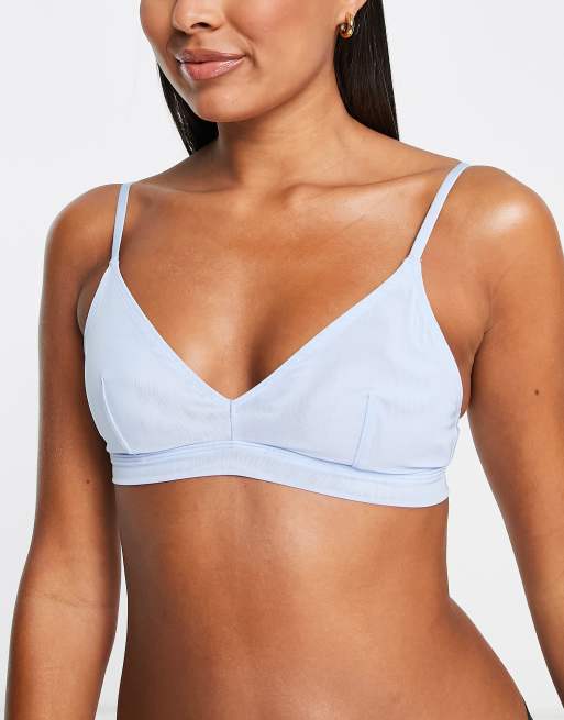 Gilly Hicks lace racerback triangle cup bralette in white