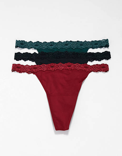 Gilly Hicks micro chenille thong in multicolour