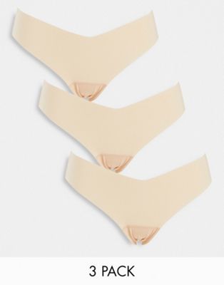 Gilly Hicks no show cheeky 3-pack in beige