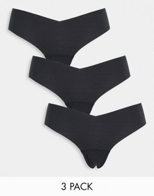 Gilly Hicks no show thong 3 pack in black