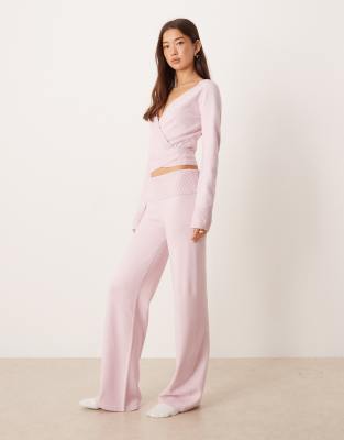 Gilly Hicks - Pantalon confort d'ensemble droit à taille basse - Rose XL