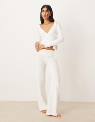 Gilly Hicks - Pantalon d'ensemble droit et confortable à taille basse - Blanc XL