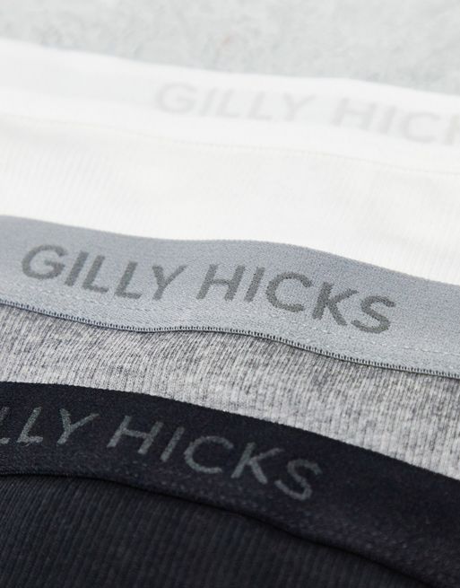 Gilly Hicks 3 pack rib logo thongs