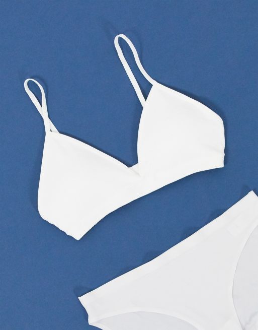 Gilly Hicks ribbed basic bralet in white