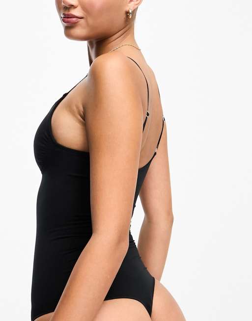 Gilly Hicks shaping bodysuit with thong detail in black