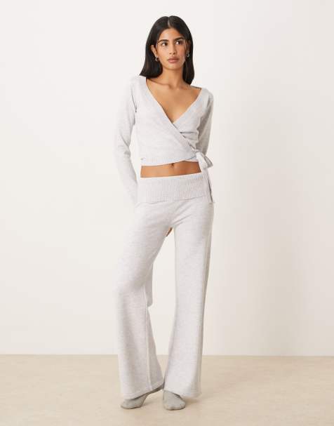 Gilly Hicks - Sweat d'ensemble multipositions coupe cache-cœur en maille douillette - Gris - view 1