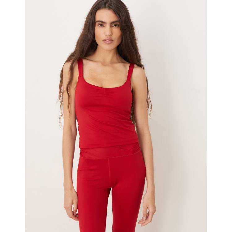 Gilly Hicks sweatheart tank top with built in bra in red - part of