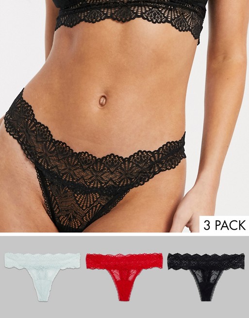Gilly Hicks three pack lace thong