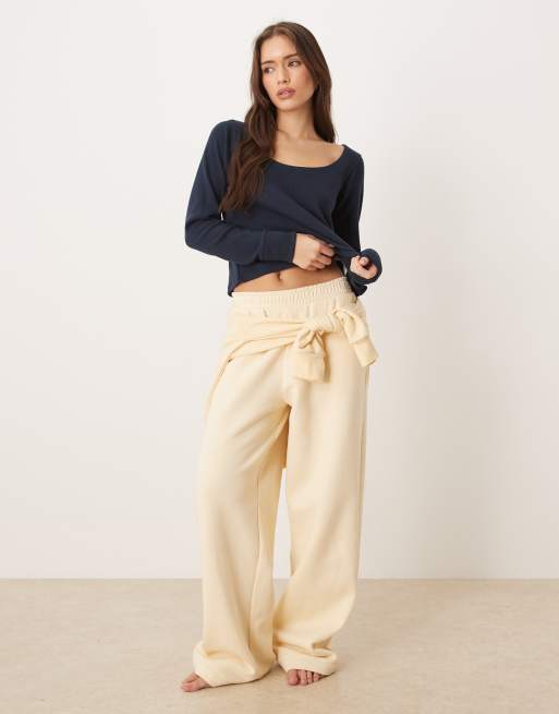 Gilly Hicks - Top met lange mouwen en wafelstructuur in marineblauw, 2 van 4