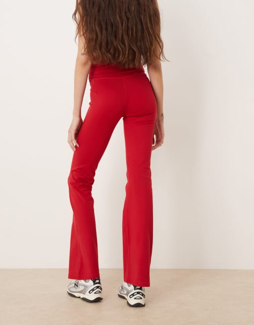 Gilly Hicks v waist flare trousers co-ord in red, 2 of 5