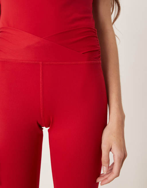 Gilly Hicks v waist flare trousers co-ord in red, 3 of 5