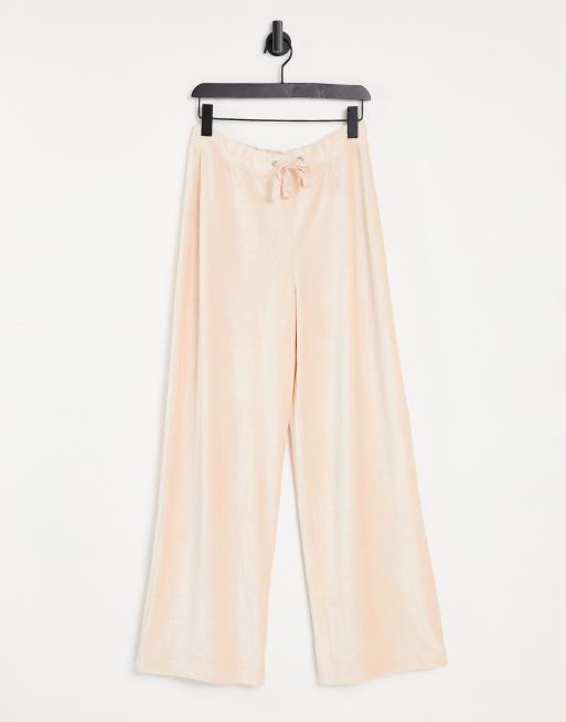 Gilly Hicks wide leg pyjama bottoms in velour rib